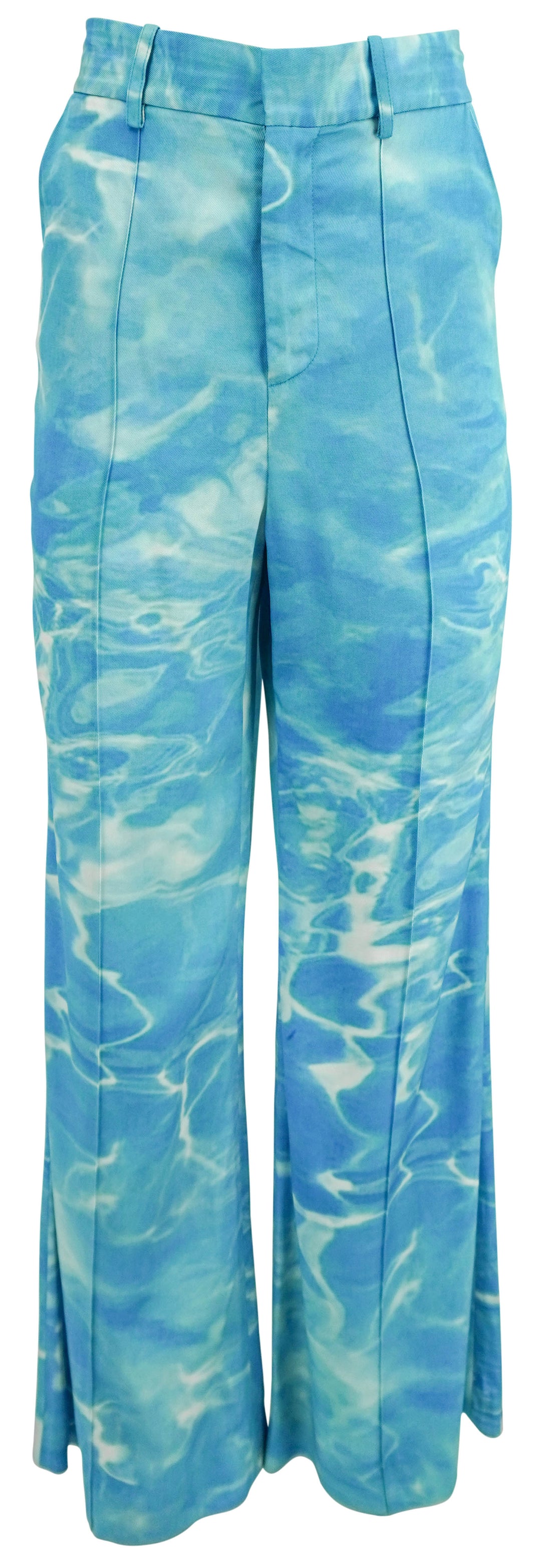 Rosie Assoulin Paneled and Piped Flared Pants in Pool - Discounts on Rosie Assoulin at UAL