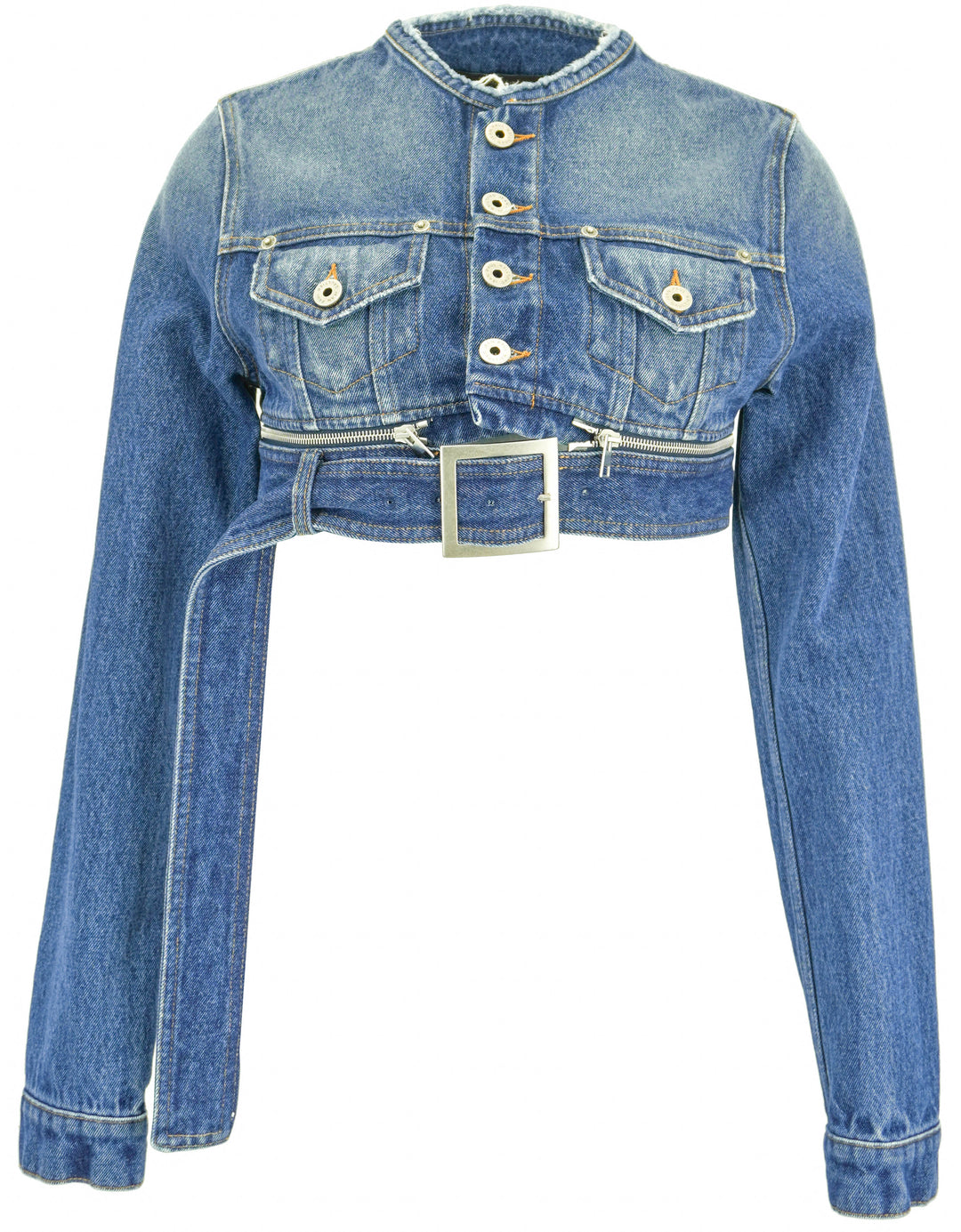 Jean Paul Gaultier The Belted Denim Jacket in Vintage Blue