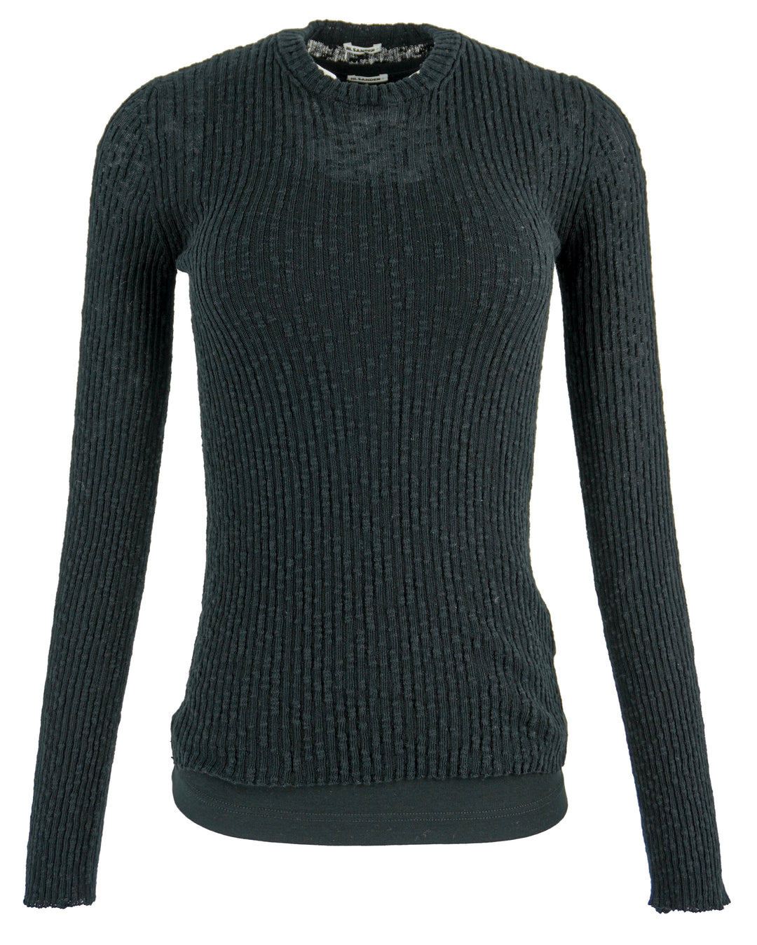 Jil Sander Layered Ribbed Sweater in Black - Discounts on Jil Sander at UAL