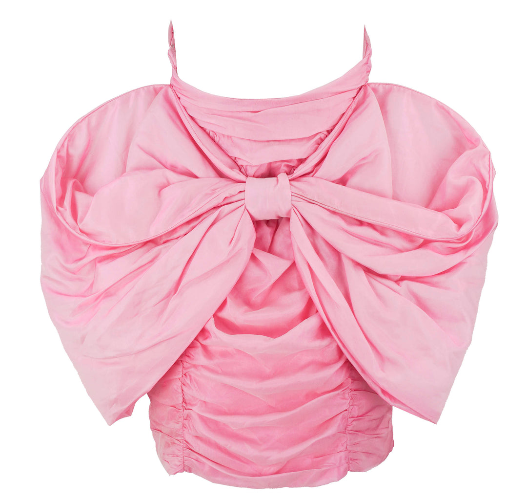 Rotate Birger Christensen Bow Detail Mini Dress in Iridescent Pink