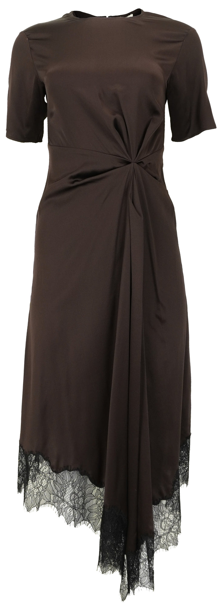 Staud Sonoma Silk Trim Midi Dress in Brown - Discounts on Staud at UAL