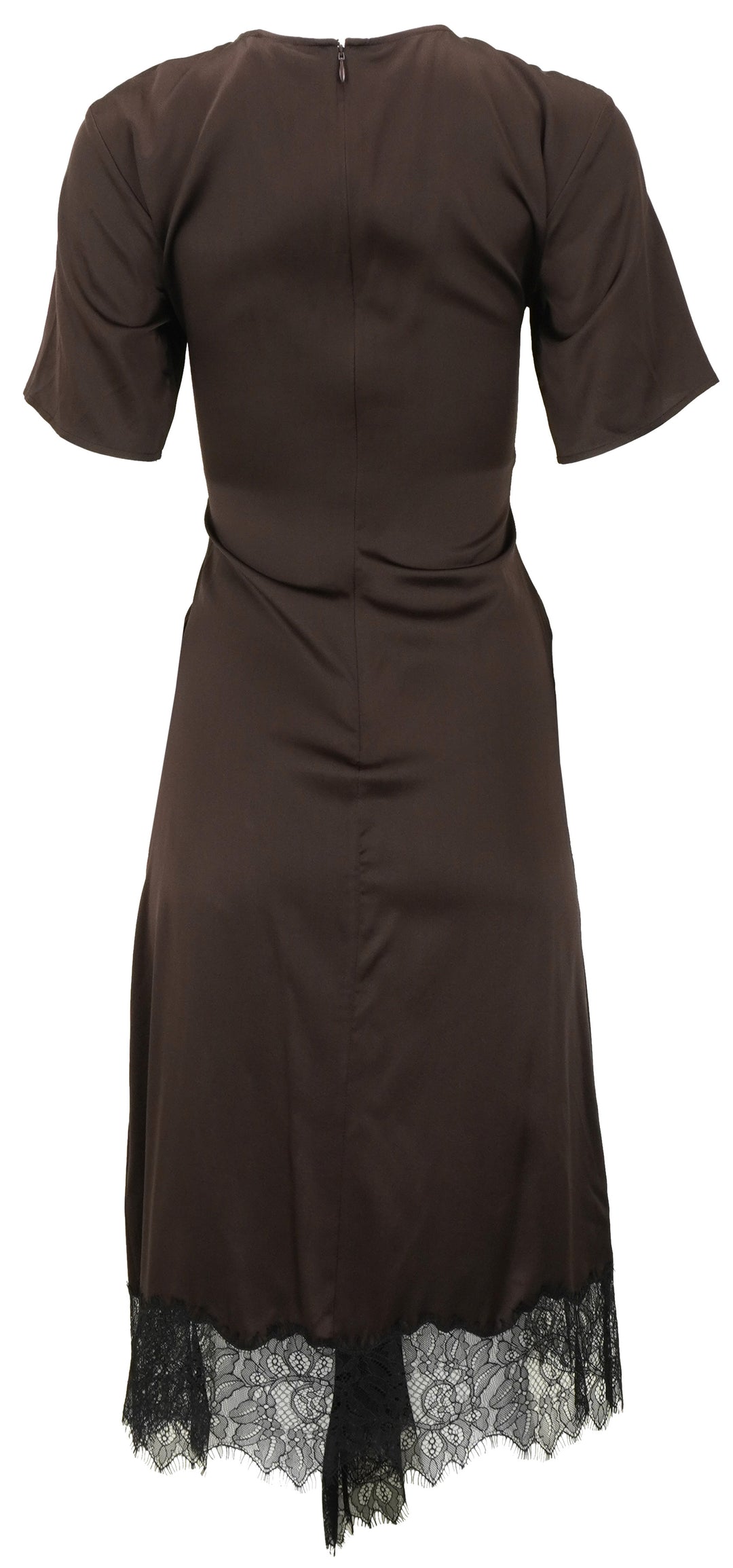 Staud Sonoma Silk Trim Midi Dress in Brown - Discounts on Staud at UAL
