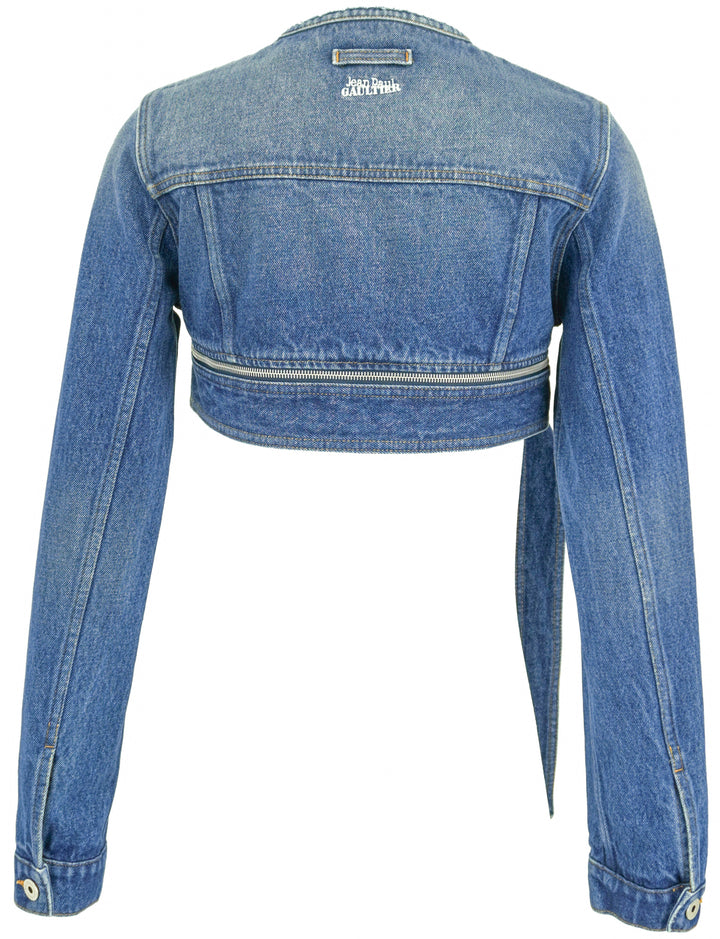 Jean Paul Gaultier The Belted Denim Jacket in Vintage Blue