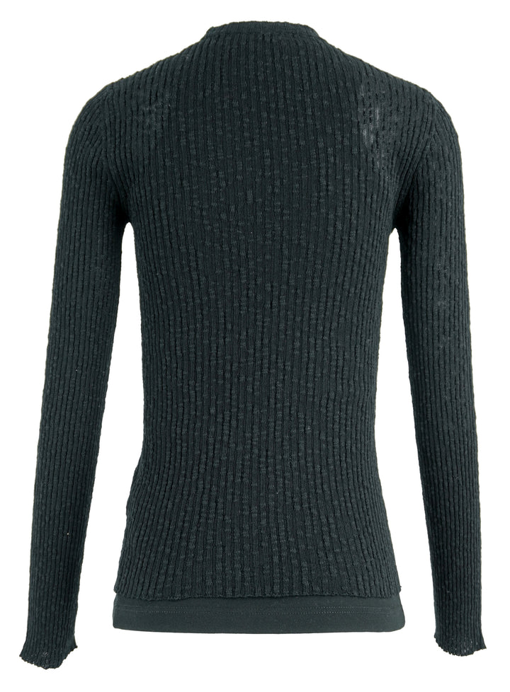 Jil Sander Layered Ribbed Sweater in Black - Discounts on Jil Sander at UAL