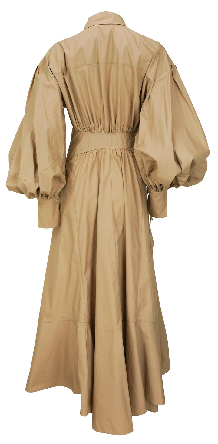 Zimmermann Rebellion Wrap Poplin Shirt Dress in Tan - Discounts on Zimmermann at UAL