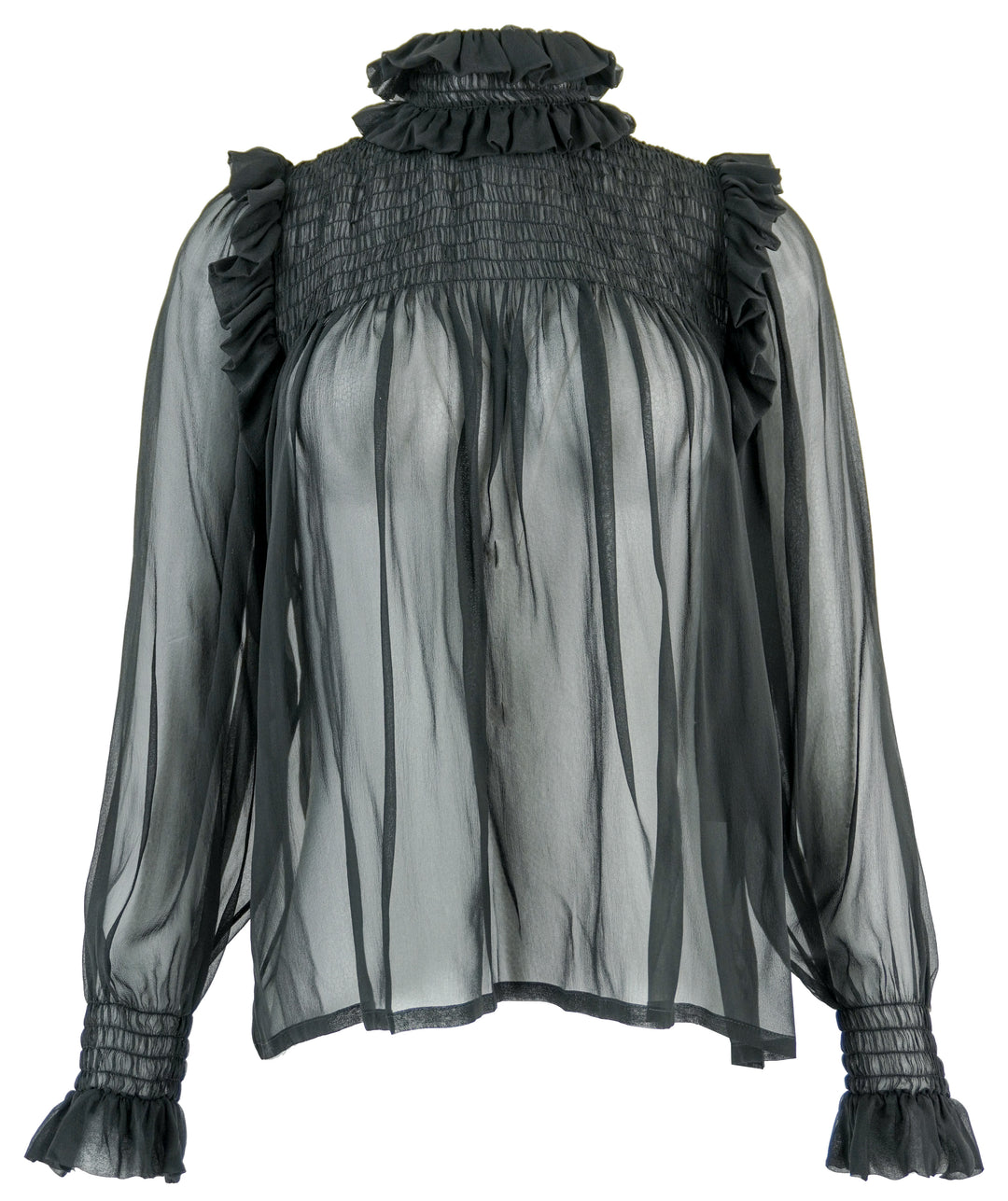 Saint Laurent Sheer Top in Black - Discounts on Saint Laurent at UAL