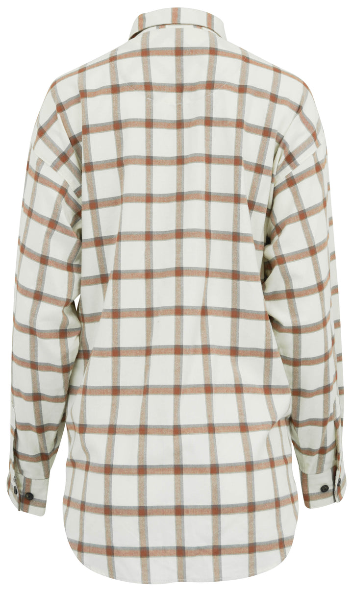 CLOSED Plaid Button-Up in Cream/Rust - Discounts on CLOSED at UAL