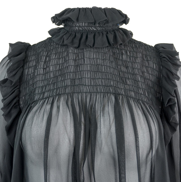 Saint Laurent Sheer Top in Black - Discounts on Saint Laurent at UAL