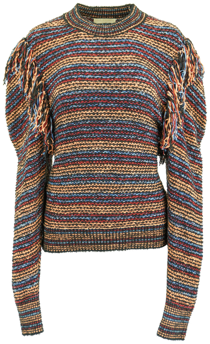 Ulla Johnson Arquette Fringe Sweater in Bergamot - Discounts on Ulla Johnson at UAL