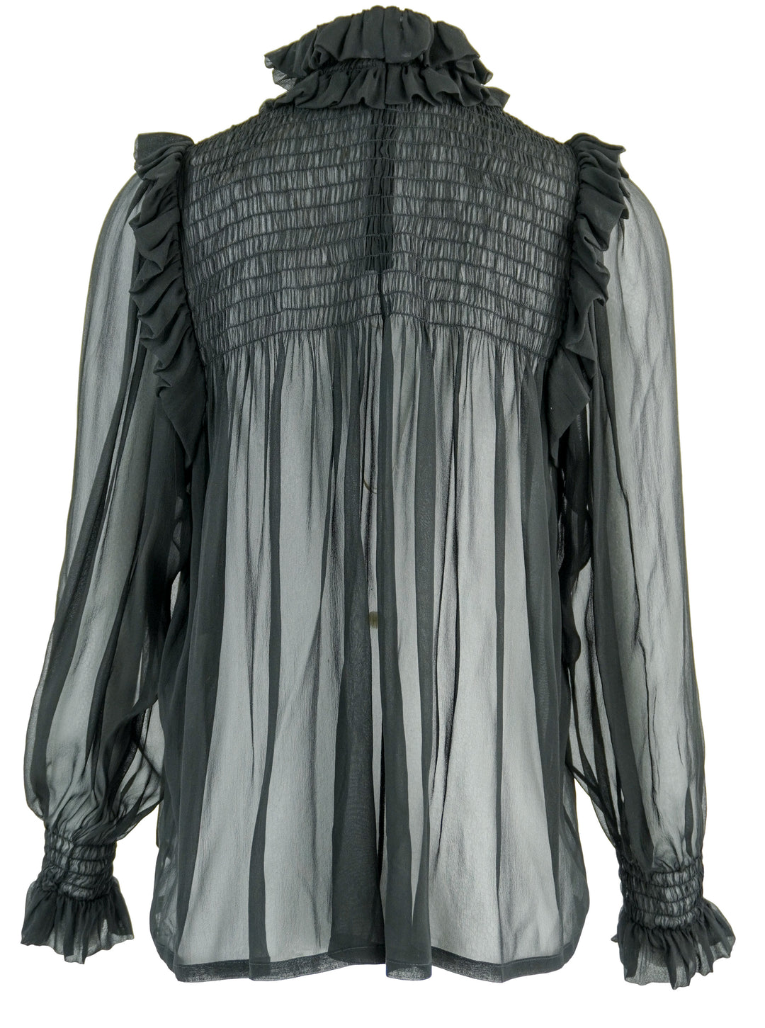 Saint Laurent Sheer Top in Black - Discounts on Saint Laurent at UAL