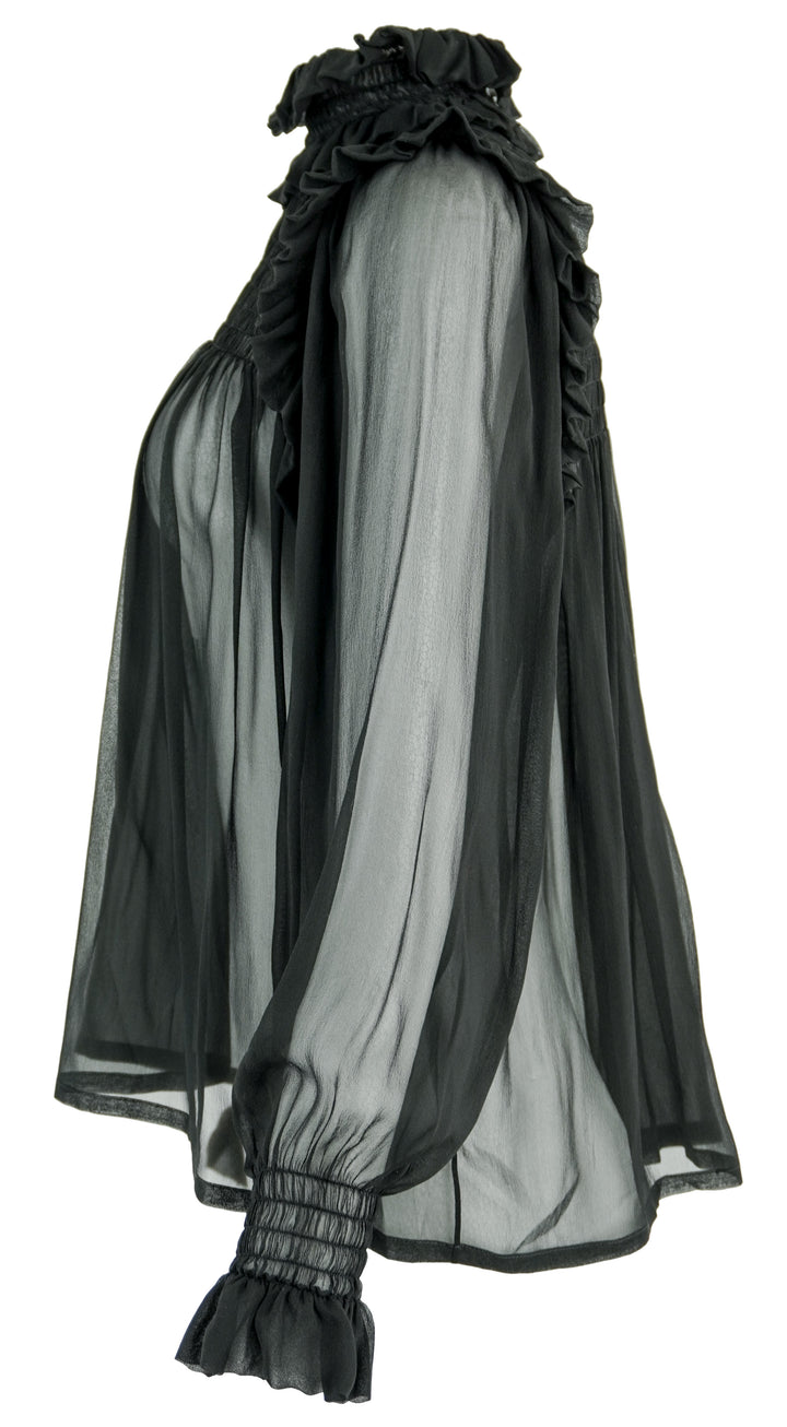 Saint Laurent Sheer Top in Black - Discounts on Saint Laurent at UAL