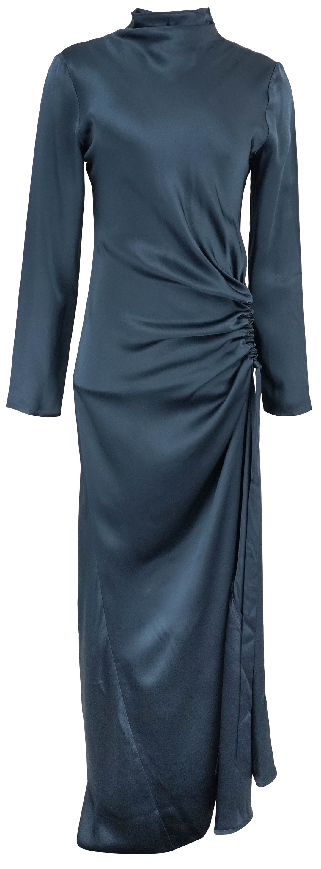 Lapointe Satin Tab Gown in Slate - Discounts on LAPOINTE at UAL