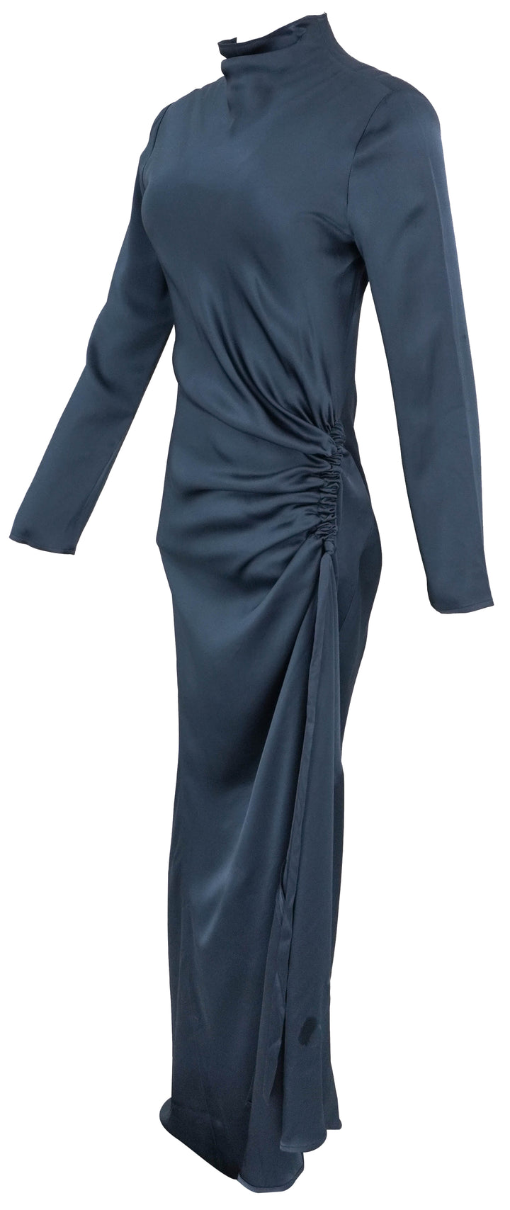 Lapointe Satin Tab Gown in Slate - Discounts on LAPOINTE at UAL