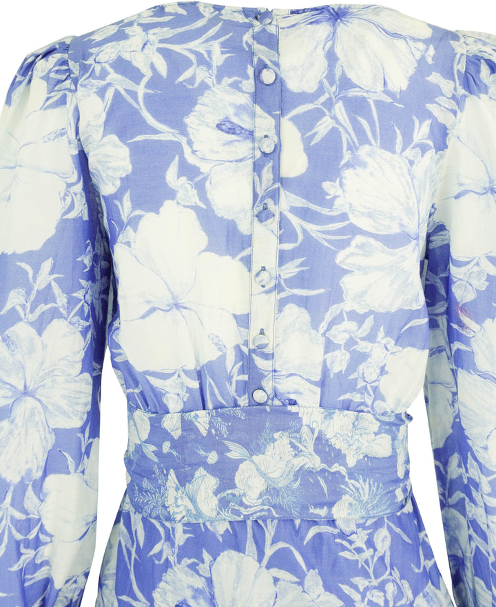LoveShackFancy Teyana Dress in Salty Sea - Discounts on LoveShackFancy at UAL