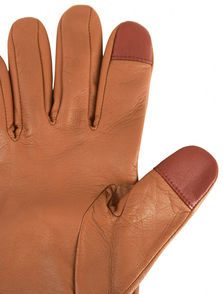 Artistide Collection Leather Gloves in Brown - Discounts on Artiside Collection at UAL