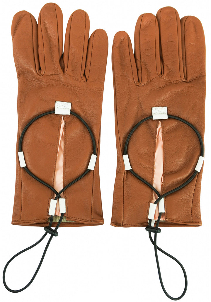 Artistide Collection Leather Gloves in Brown - Discounts on Artiside Collection at UAL