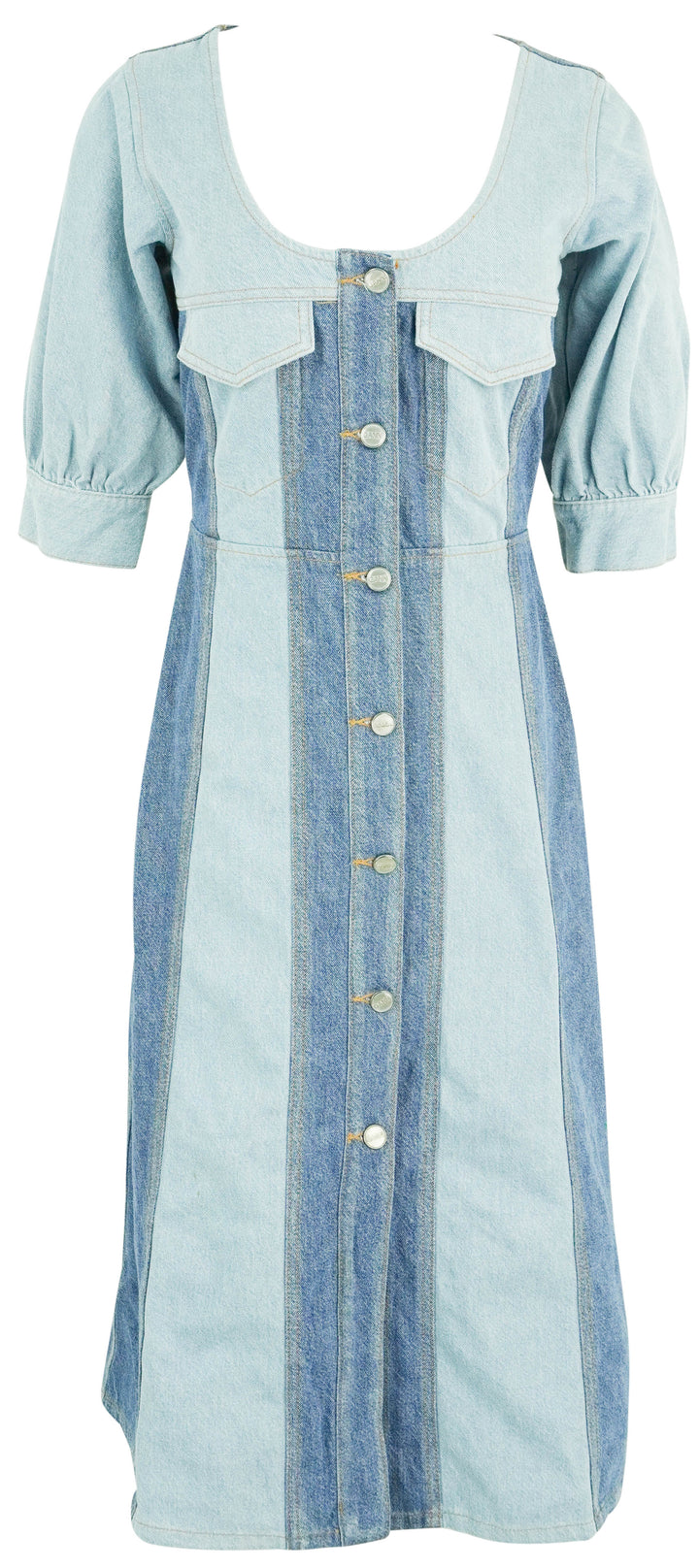 Ganni Patchwork Denim Dress - Discounts on Ganni at UAL