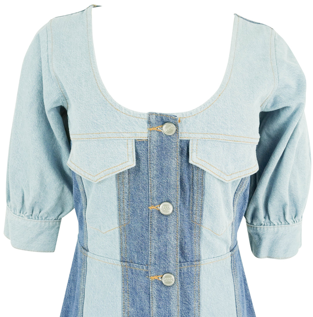 Ganni Patchwork Denim Dress - Discounts on Ganni at UAL