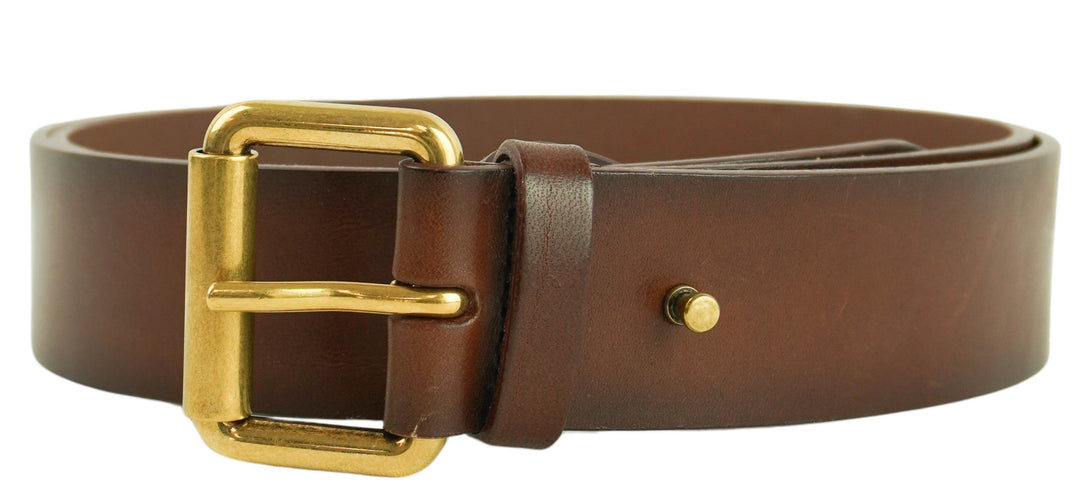 Saint Laurent Leather Belt in Chocolate - Discounts on Saint Laurent at UAL