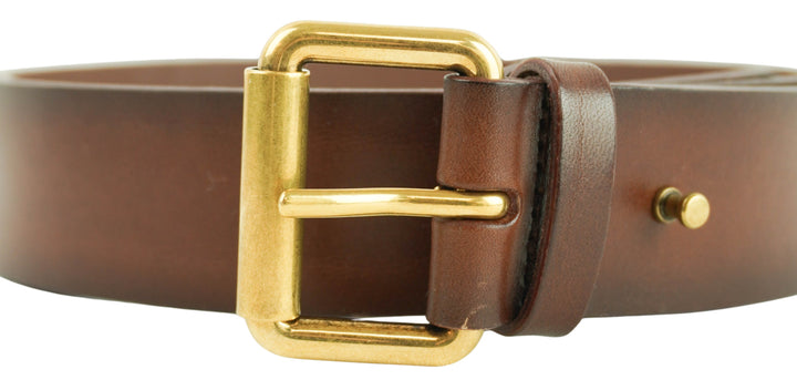 Saint Laurent Leather Belt in Chocolate - Discounts on Saint Laurent at UAL