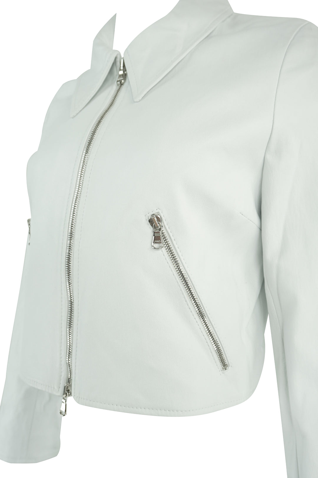 Susan Bender Leather Jacket in White - Discounts on Susan Bender at UAL