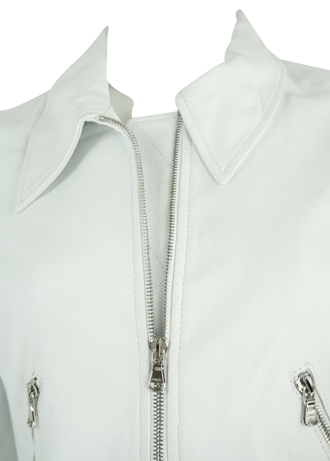 Susan Bender Leather Jacket in White - Discounts on Susan Bender at UAL