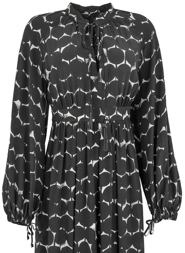 Max Mara Urbania Printed Silk Dress In Black - Discounts on Max Mara at UAL
