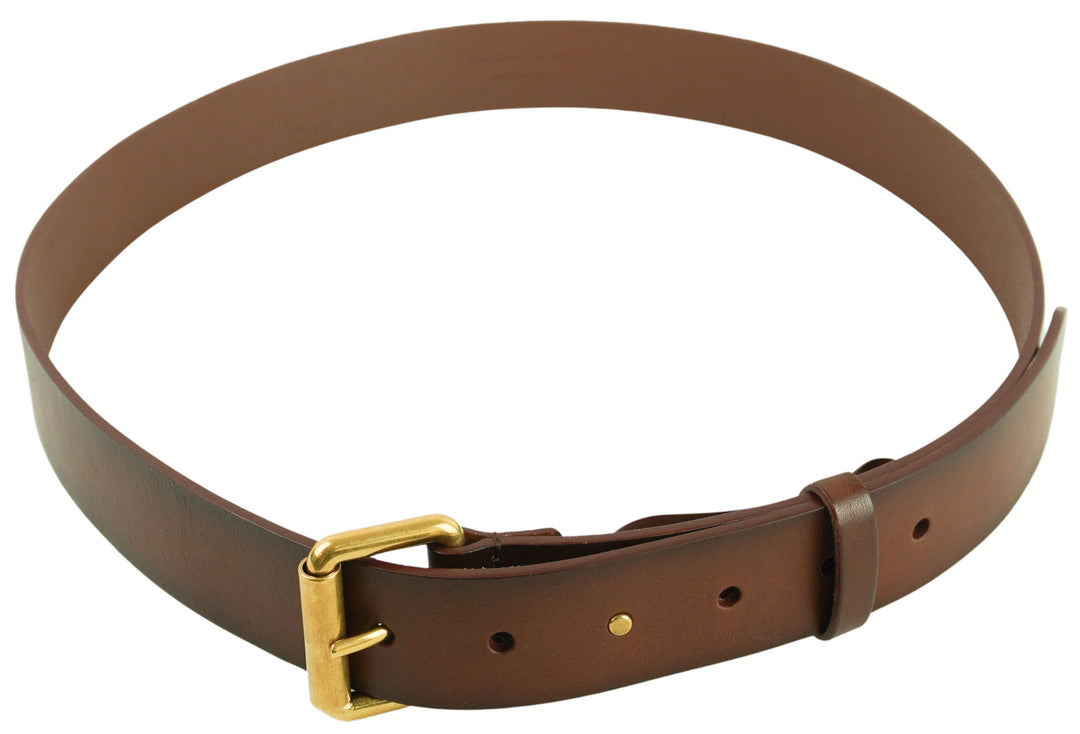 Saint Laurent Leather Belt in Chocolate - Discounts on Saint Laurent at UAL