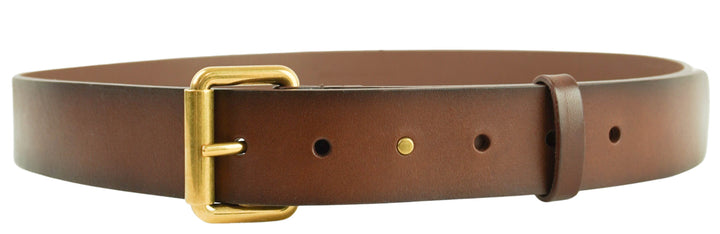Saint Laurent Leather Belt in Chocolate - Discounts on Saint Laurent at UAL