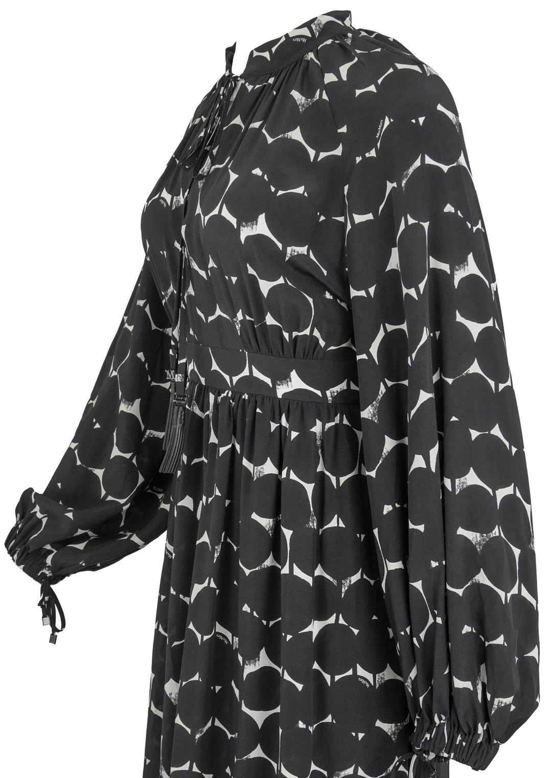 Max Mara Urbania Printed Silk Dress In Black - Discounts on Max Mara at UAL