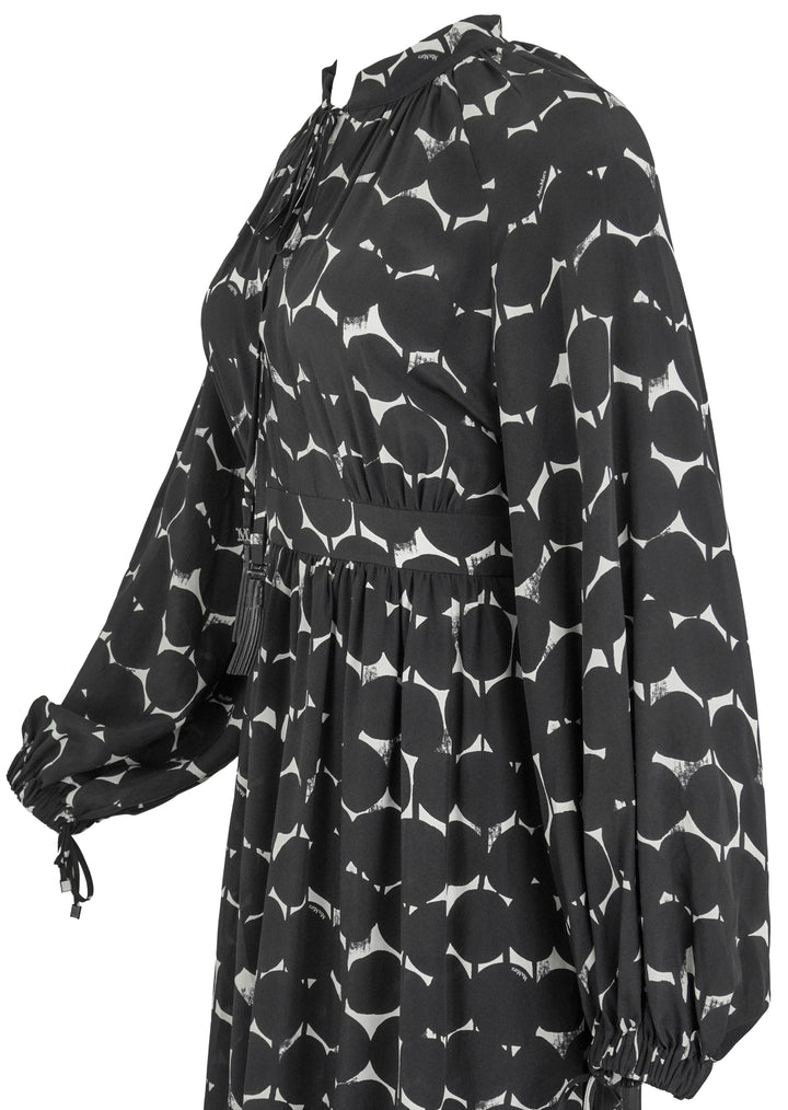 Max Mara Urbania Printed Silk Dress In Black - Discounts on Max Mara at UAL