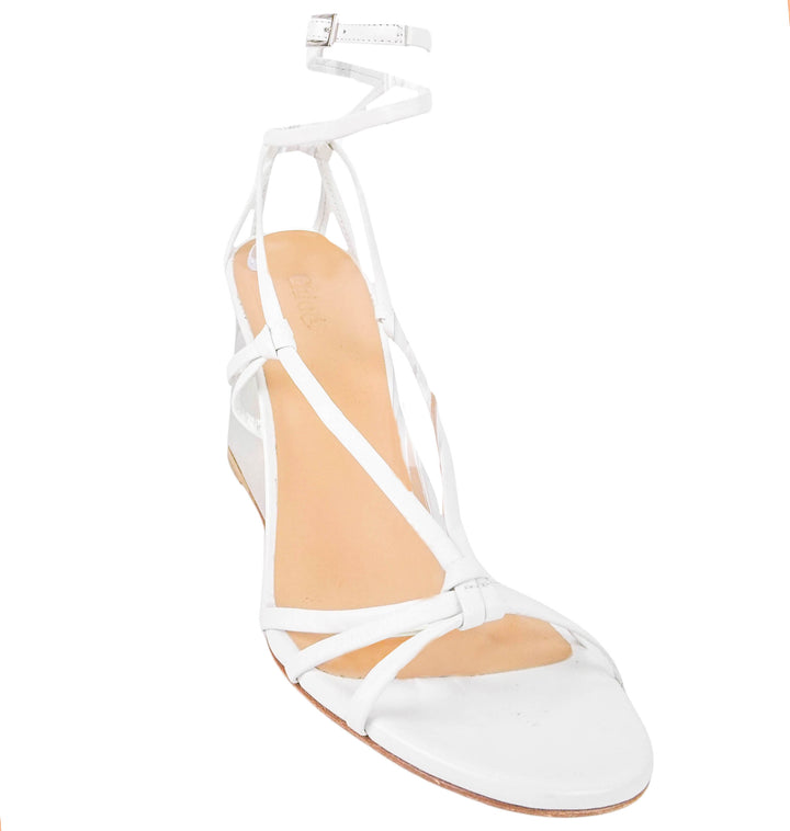 Chloé Rebecca Wedge Sandals in White/Mirror - Discounts on Chloé at UAL