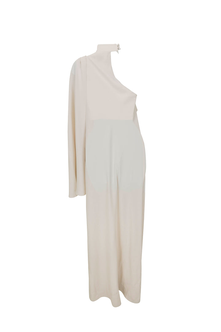 Zuhair Murad Cady One Shoulder Dress in Cream - Discounts on Zuhair Murad at UAL