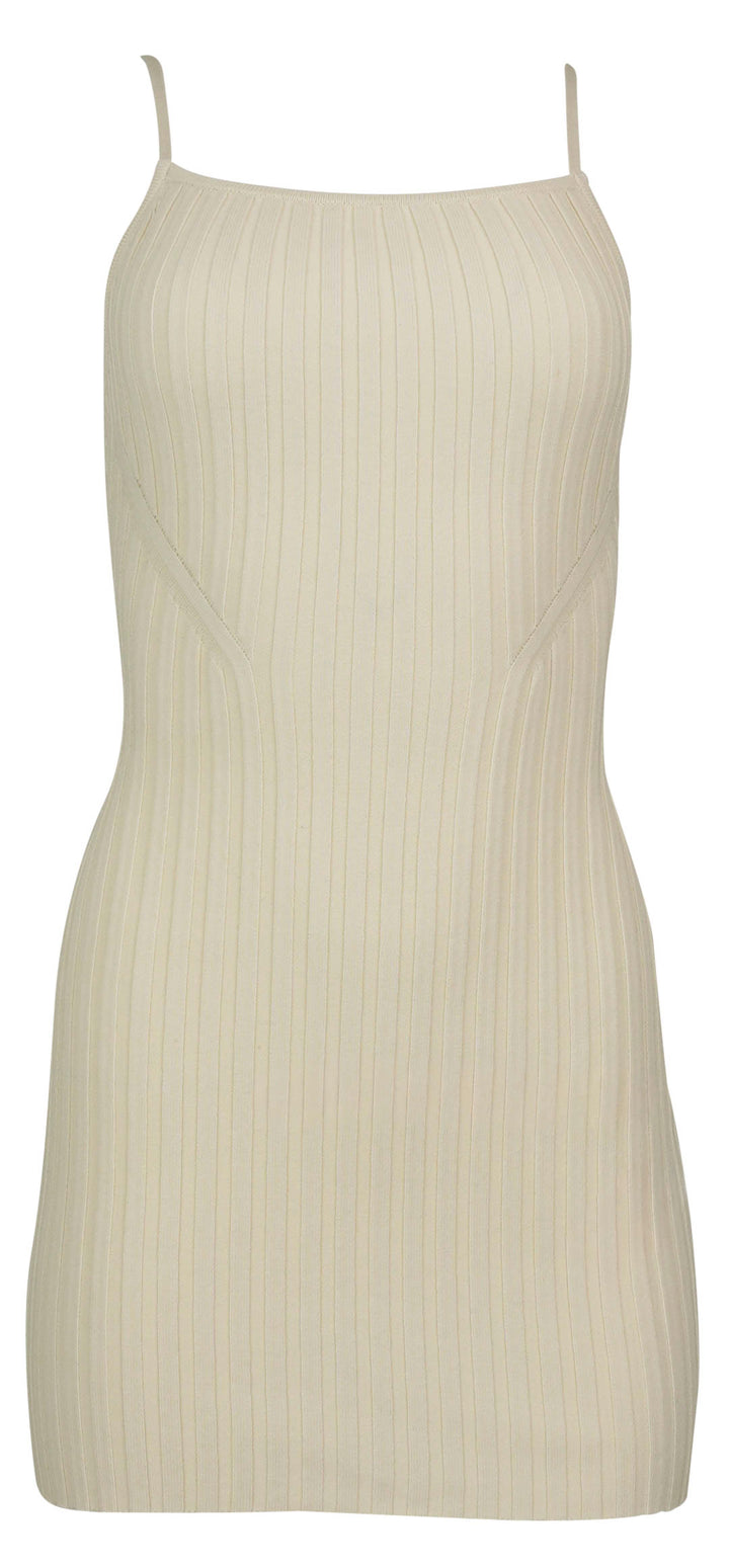 Jacob Lee Ribbed Mini Dress in Cream - Discounts on Jacob Lee at UAL