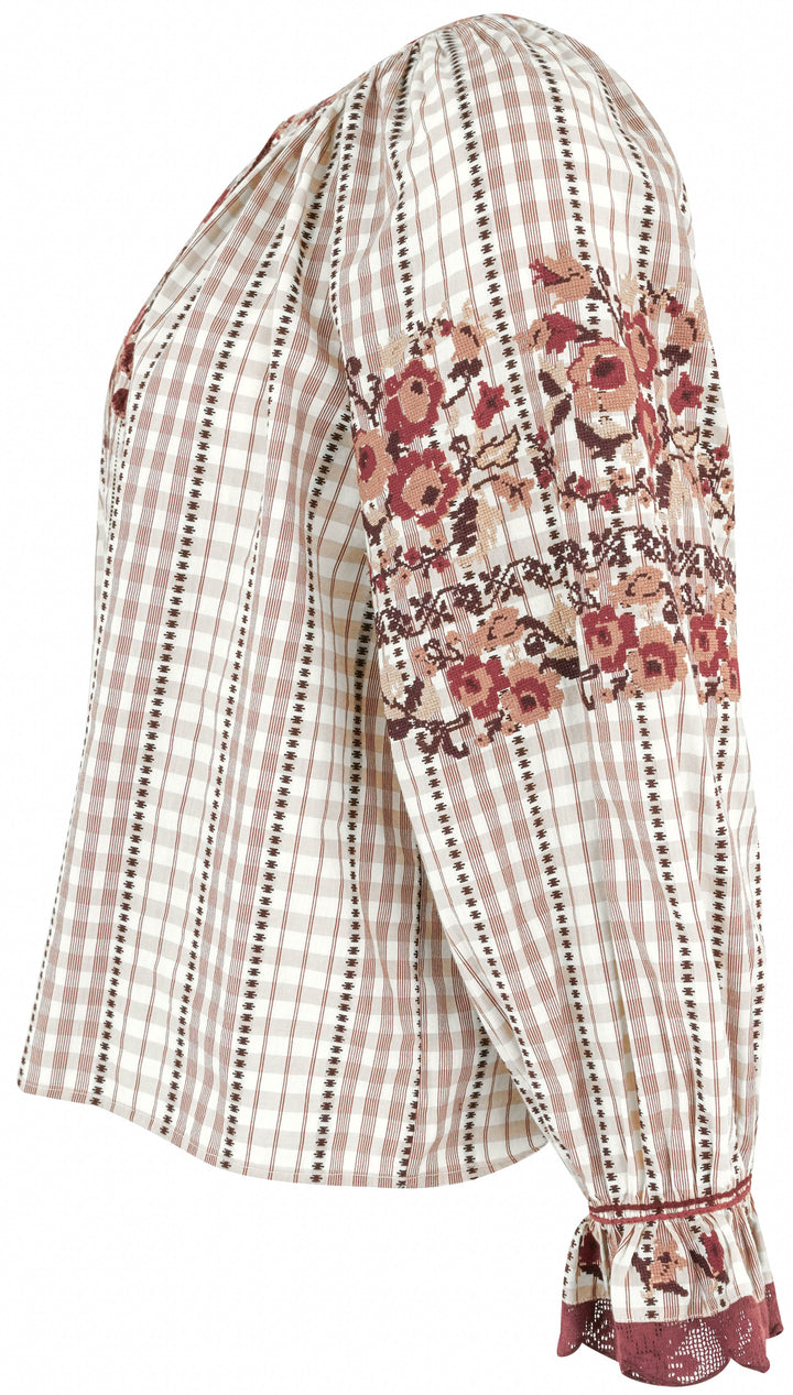 Ulla Johnson Emi Blouse in Madras - Discounts on Ulla Johnson at UAL