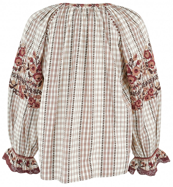 Ulla Johnson Emi Blouse in Madras - Discounts on Ulla Johnson at UAL