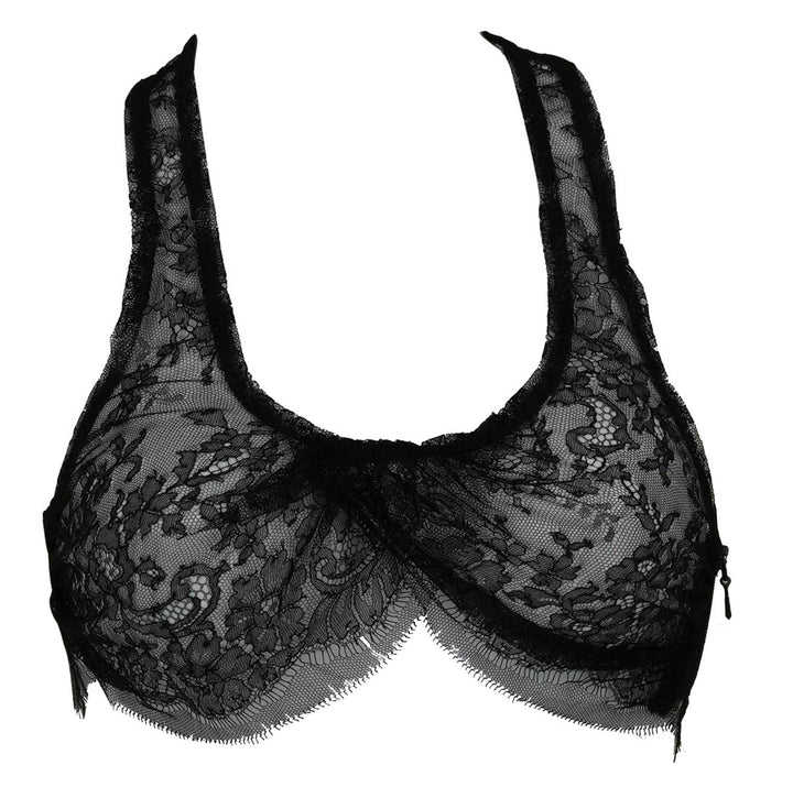 Burc Akyol Lace Crop Top in Black - Discounts on Burc Akyol at UAL