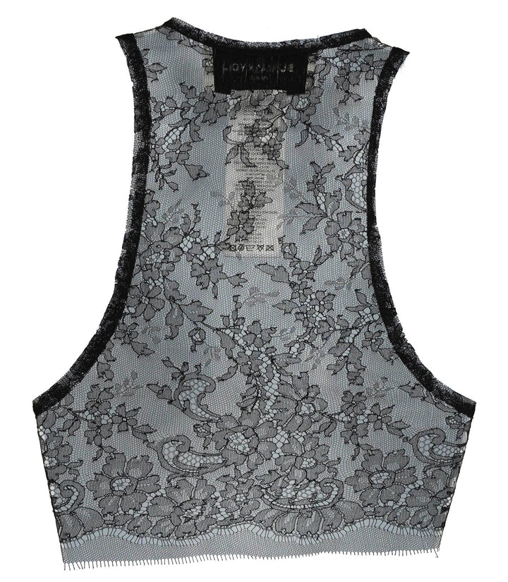 Burc Akyol Lace Crop Top in Black - Discounts on Burc Akyol at UAL