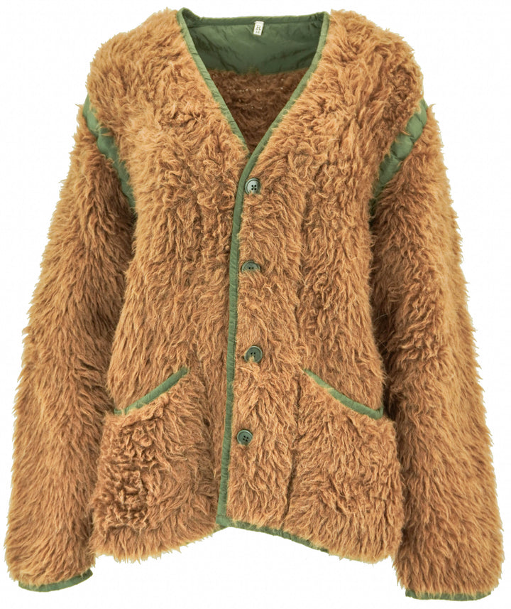 R13 Taped Liner Cardigan in Brown - Discounts on R13 at UAL