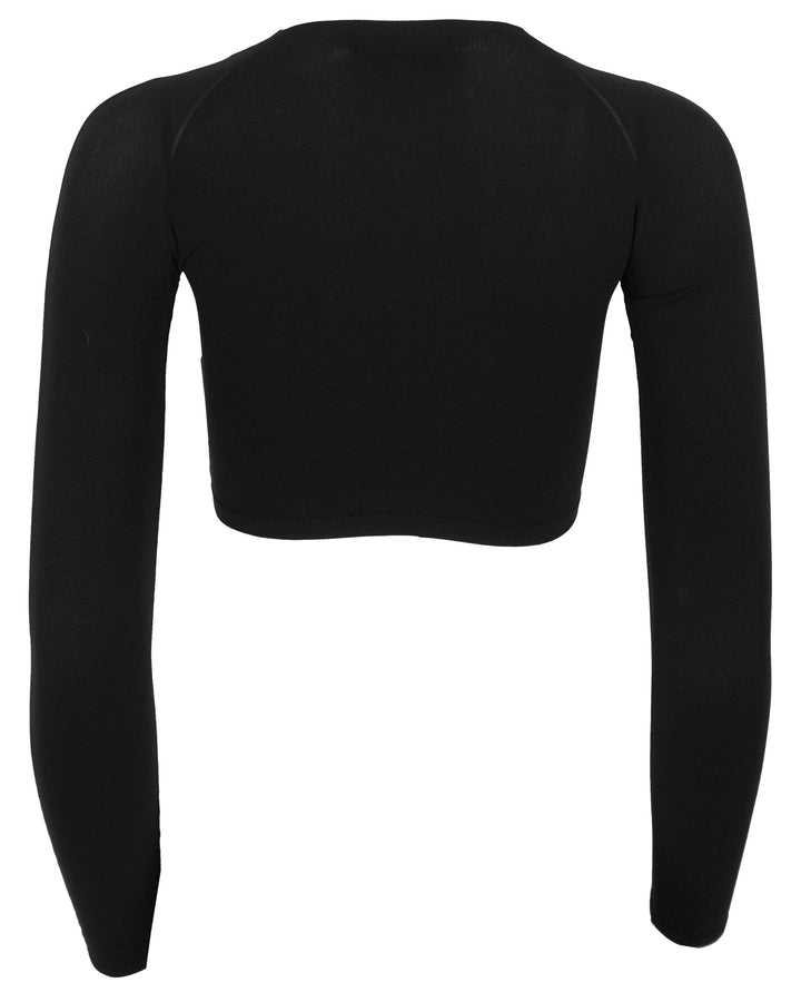 ALAÏA Second Skin Crop Top in Black - Discounts on ALAÏA at UAL