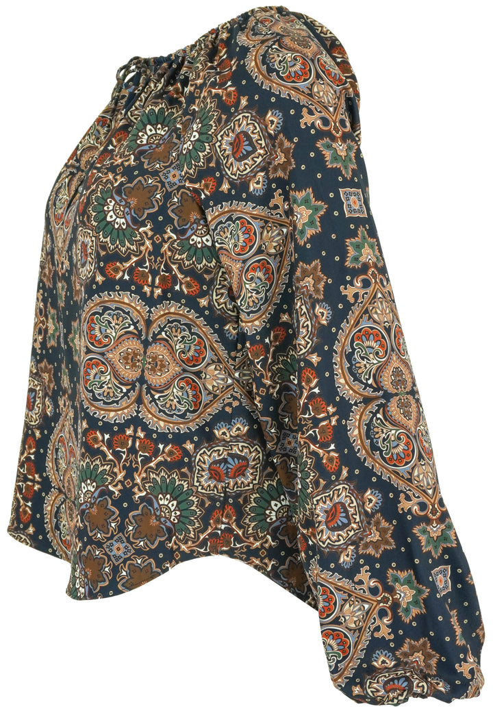 Veronica Beard Solay Top in Navy Multi - Discounts on Veronica Beard at UAL