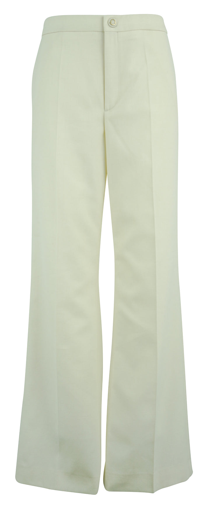 Moncler Wool Blend Trousers in Cream - Discounts on Moncler at UAL