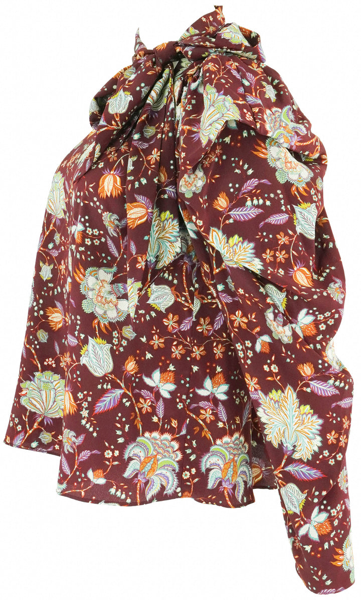Ulla Johnson Floral Silk Blouse in Rust - Discounts on Ulla Johnson at UAL
