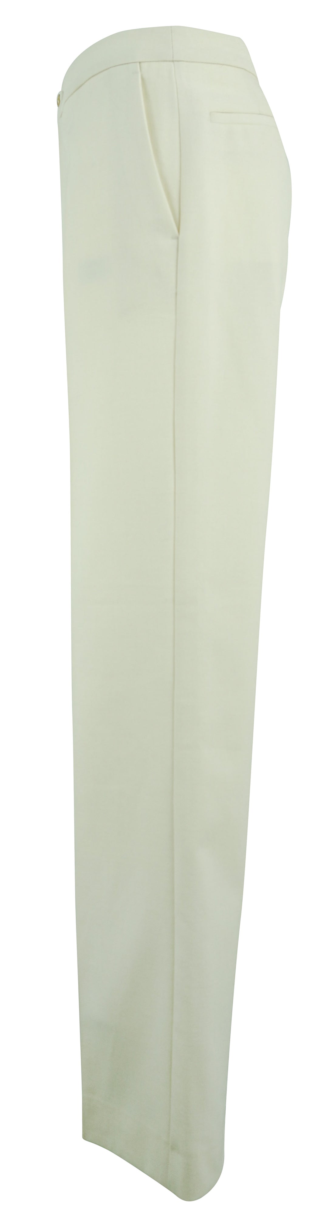 Moncler Wool Blend Trousers in Cream - Discounts on Moncler at UAL