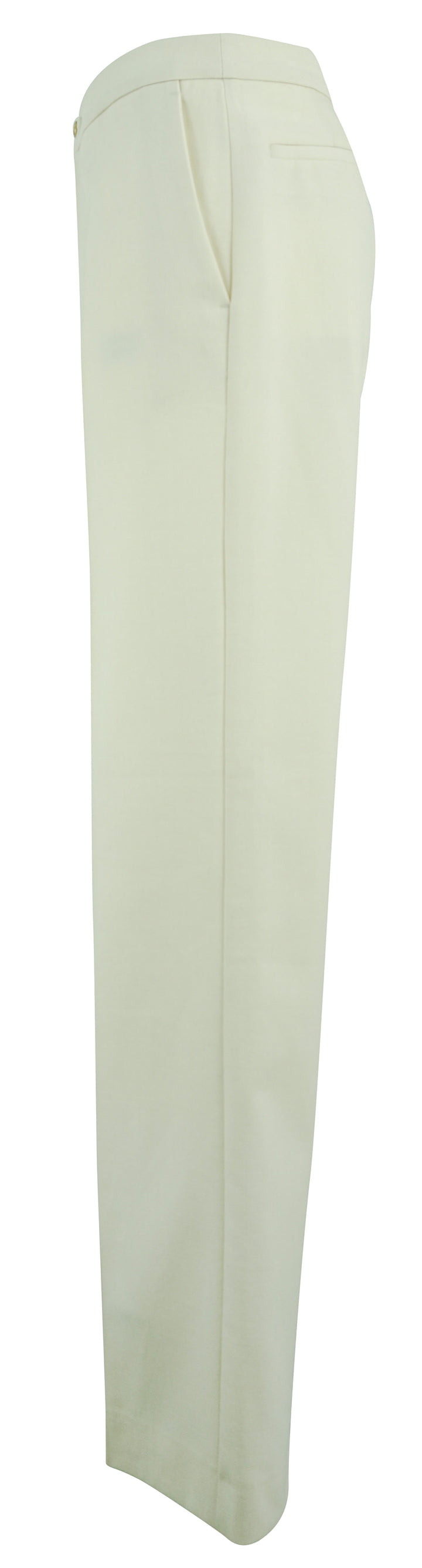 Moncler Wool Blend Trousers in Cream - Discounts on Moncler at UAL
