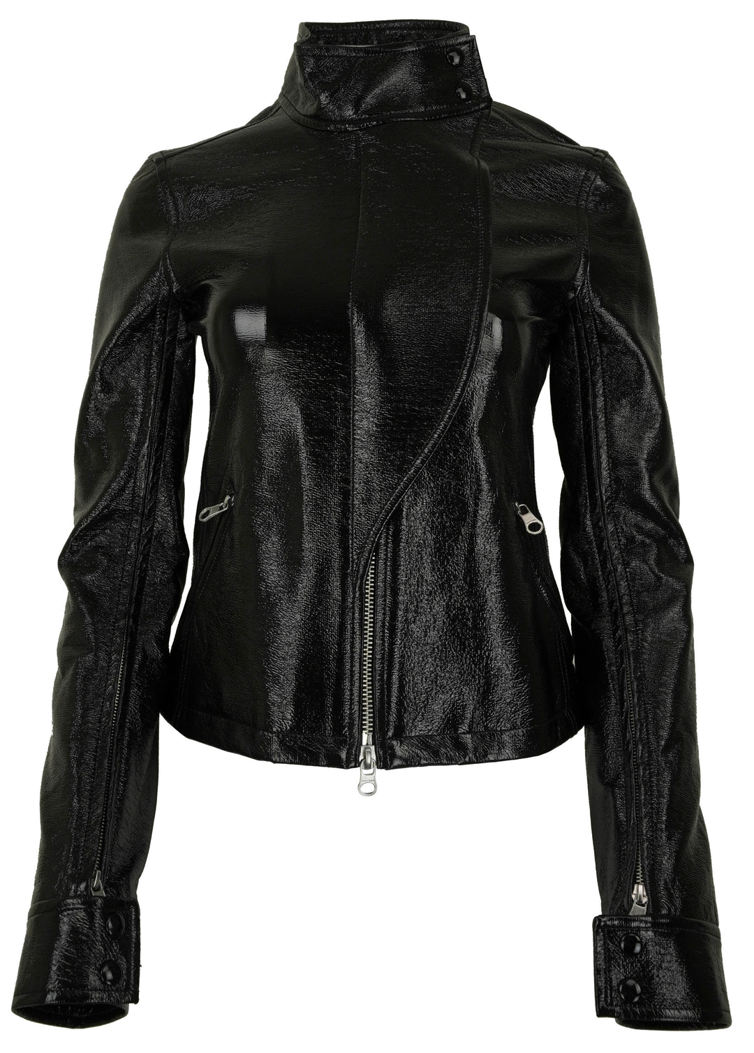 Courrèges Motorcycle Vinyl Jacket in Black - Discounts on Courrèges at UAL