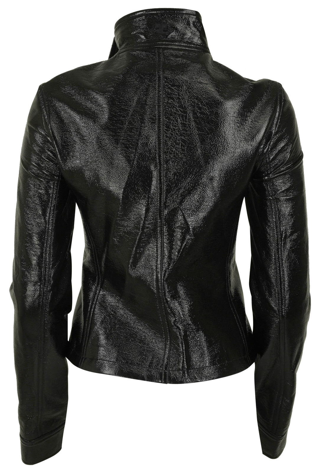 Courrèges Motorcycle Vinyl Jacket in Black - Discounts on Courrèges at UAL