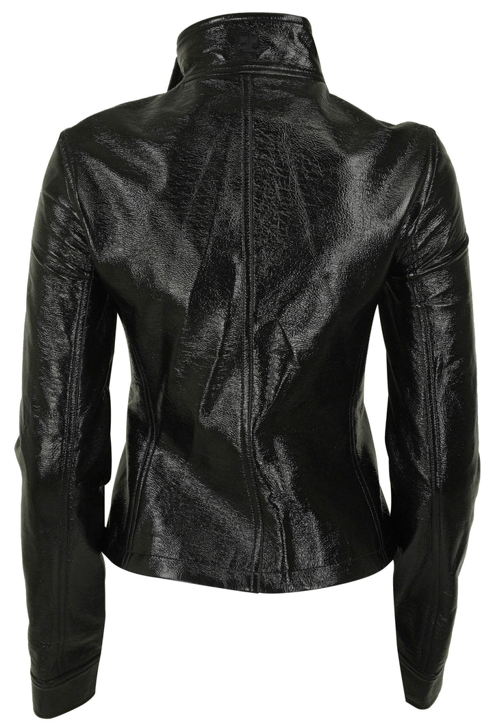 Courrèges Motorcycle Vinyl Jacket in Black - Discounts on Courrèges at UAL