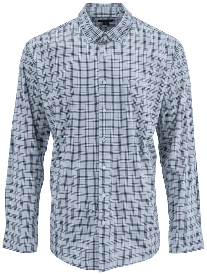 Scott Barber Grid Print Button Down Shirt in Grey and Navy - Discounts on Scott Barber at UAL
