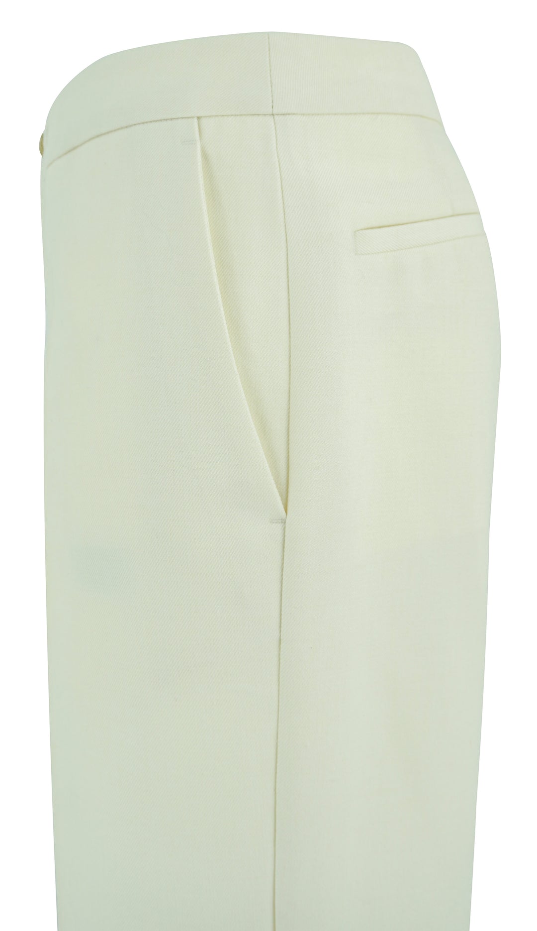 Moncler Wool Blend Trousers in Cream - Discounts on Moncler at UAL